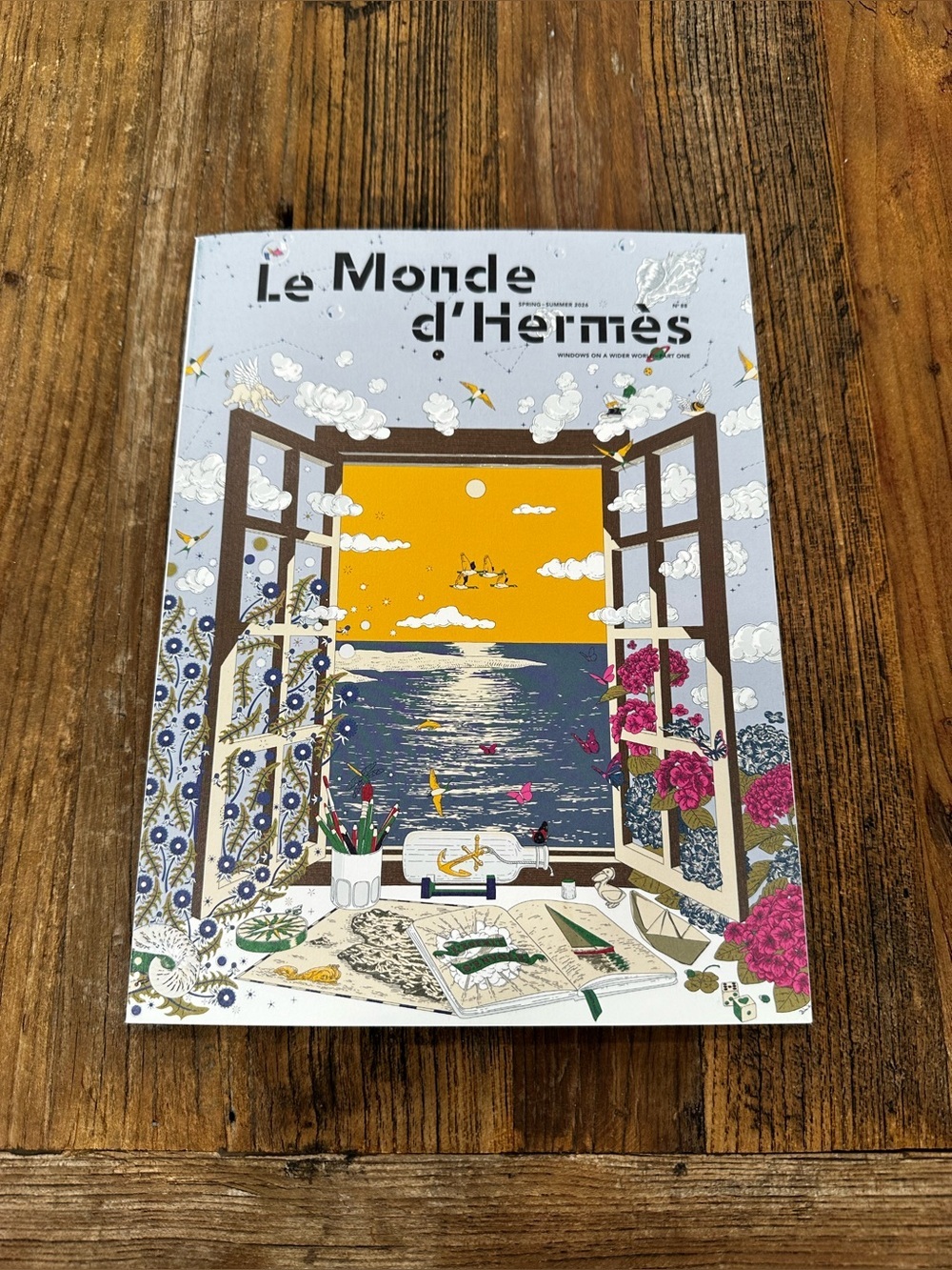 Hermes Le Monde d'Hermes Art Cover - Yellow, Blue, Pink, Green, Brown magazine
